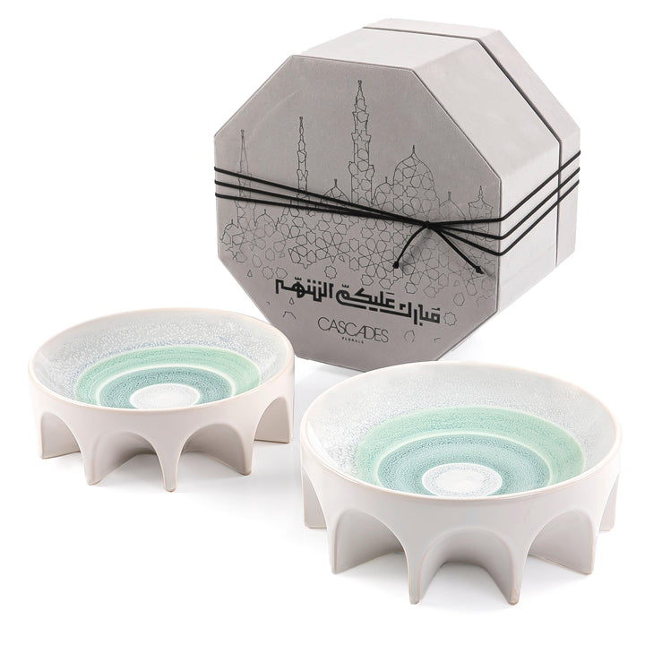 Set of 2 ceramic plate with gift box - CASCADES