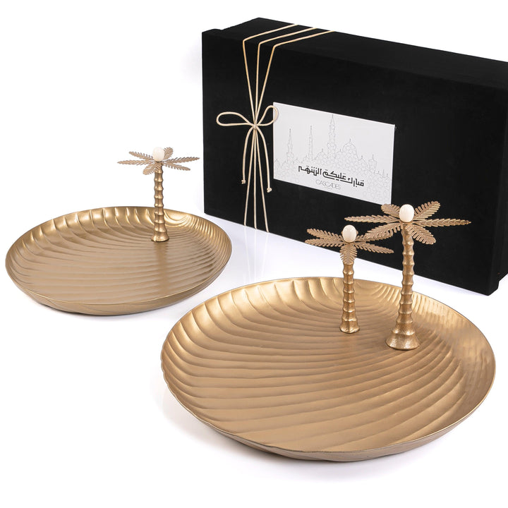 Set of 2 gold metal tray - CASCADES