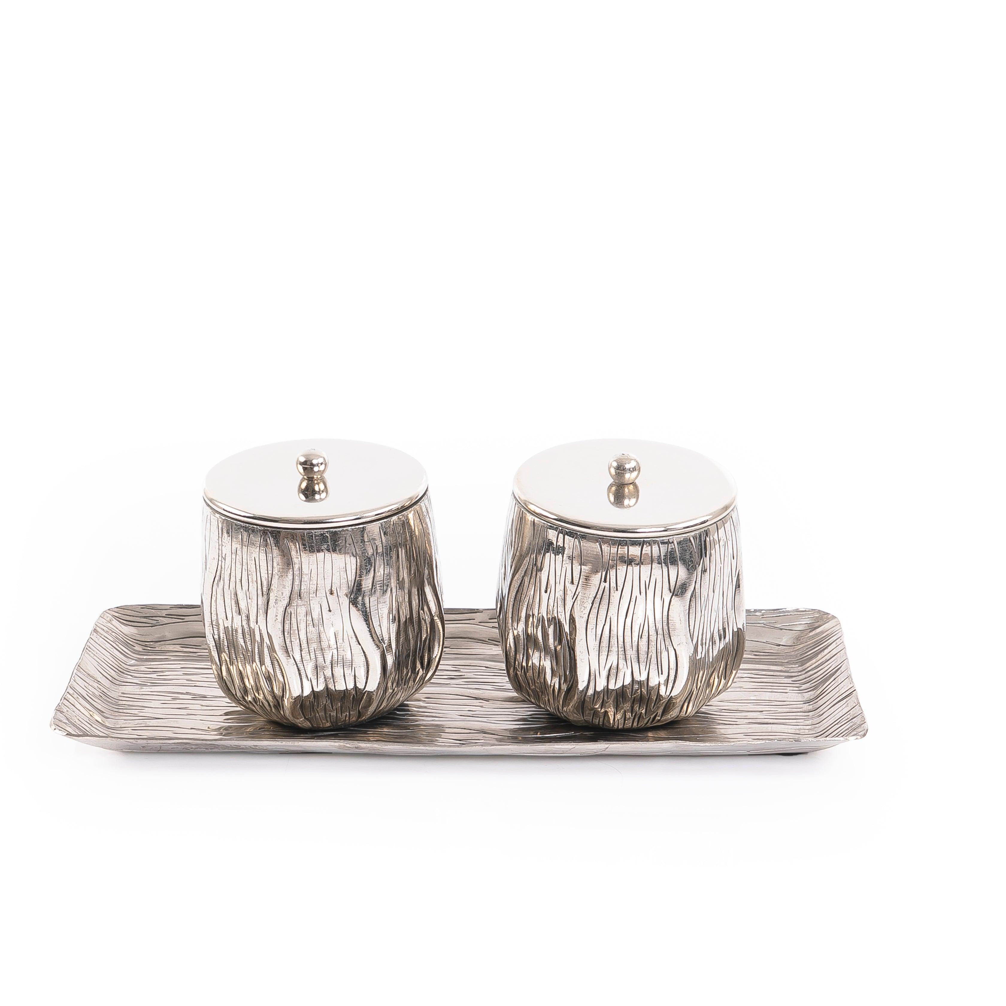 Set of 2 metal jars with gift box - CASCADES