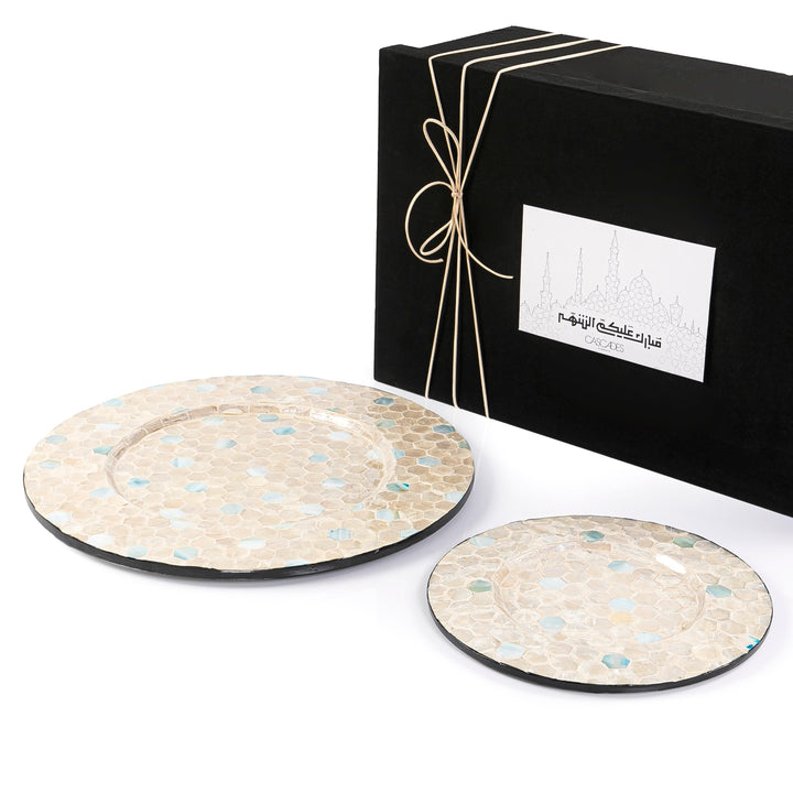 Set of 2 mother of pearl plates - CASCADES