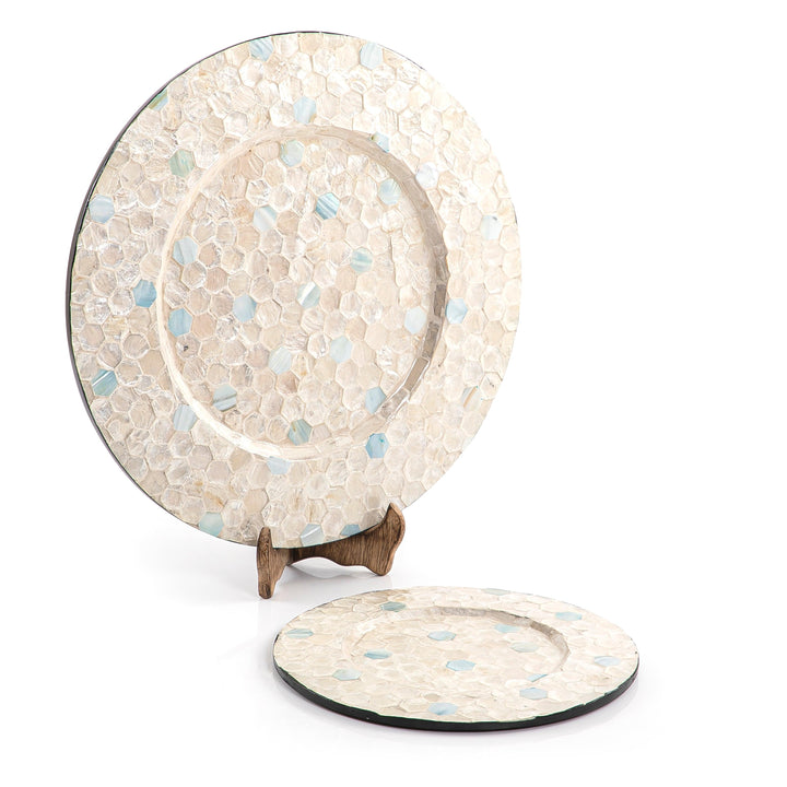 Set of 2 mother of pearl plates - CASCADES