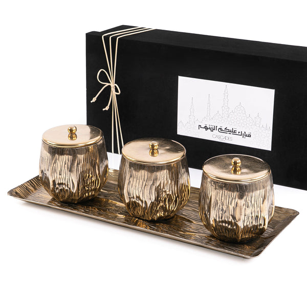 Set of 3 metal jars with gift box - CASCADES