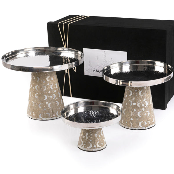 Set of 3 Mop stands With Ramadan box- Dark Beige - CASCADES