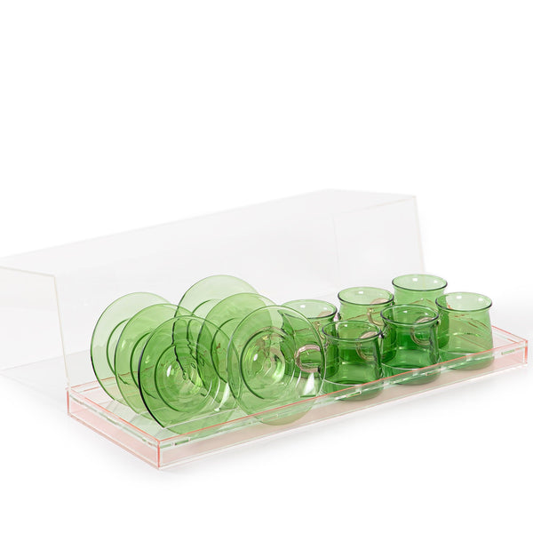 Set of 6 cups and coaster with acrylic box - CASCADES