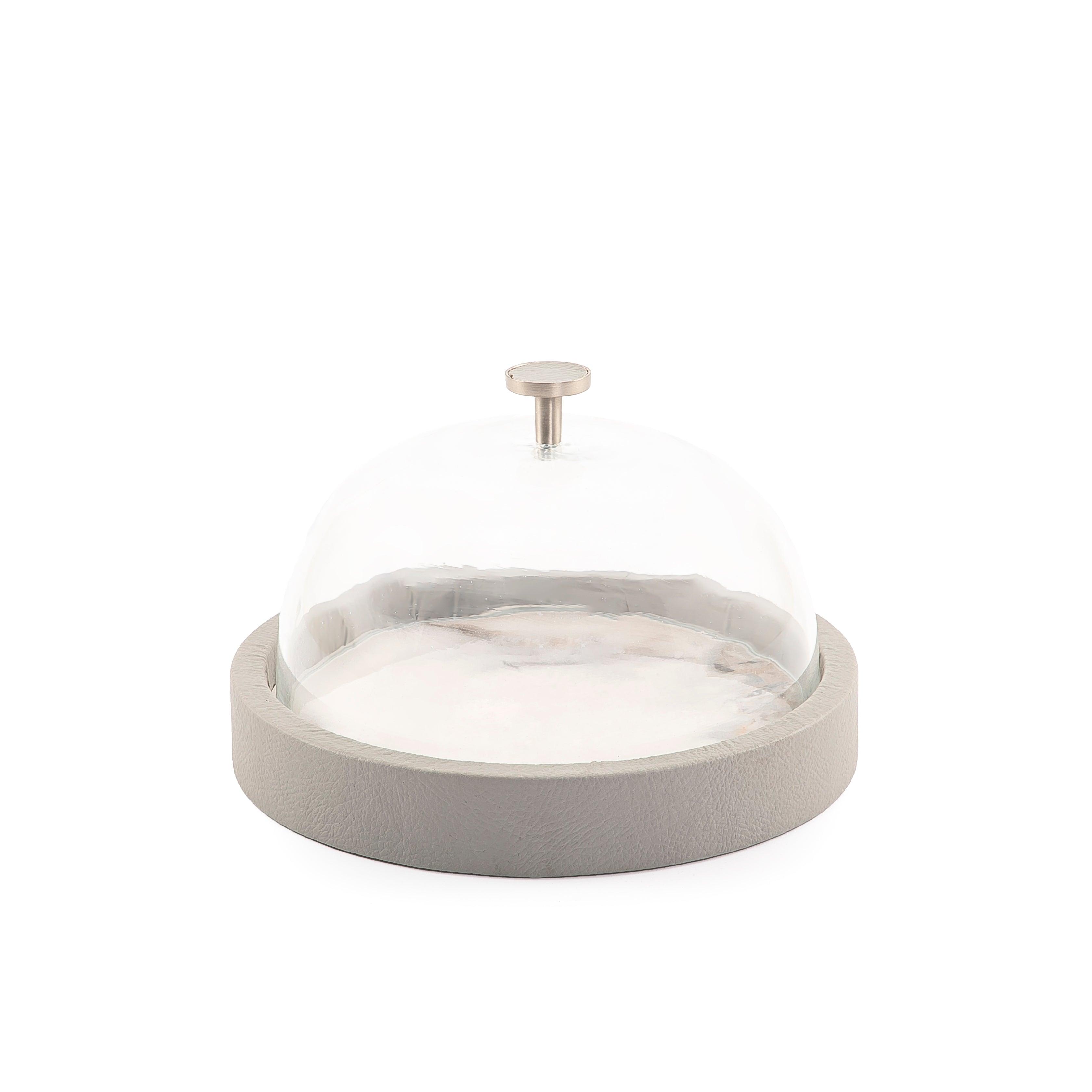 Leather Plate with glass cover - CASCADES