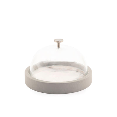 Leather Plate with glass cover - CASCADES