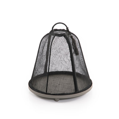 صينية معدن بغطاء كتان