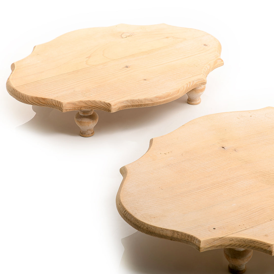 Set of 2 wooden trays