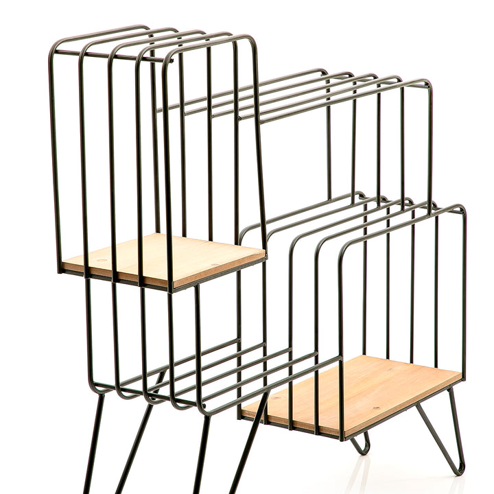 Metal and wood stand