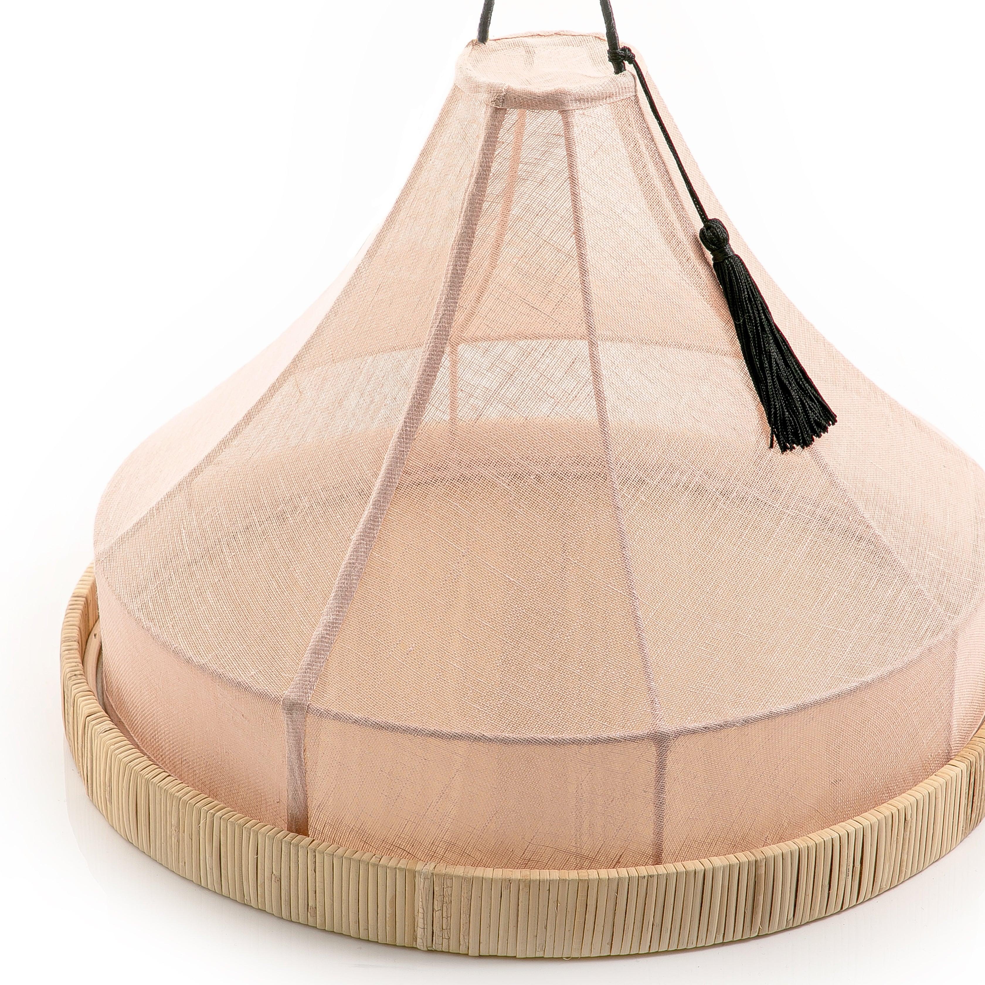 Rattan tray with linen cover - CASCADES
