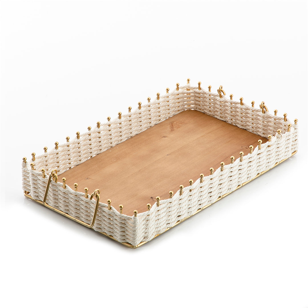 Rattan And Wood Tray (6031736307877)