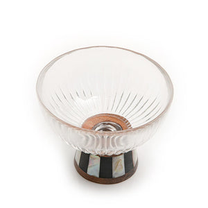 Glass bowl with wooden base - CASCADES
