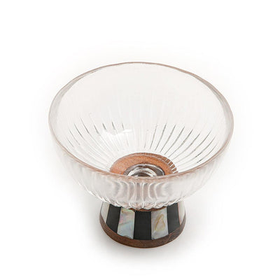 Glass bowl with wooden base - CASCADES