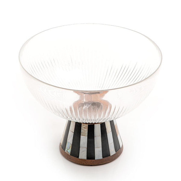 Glass bowl with wooden base - CASCADES