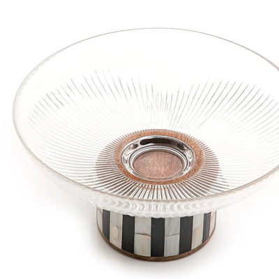 Glass bowl with wooden base - CASCADES