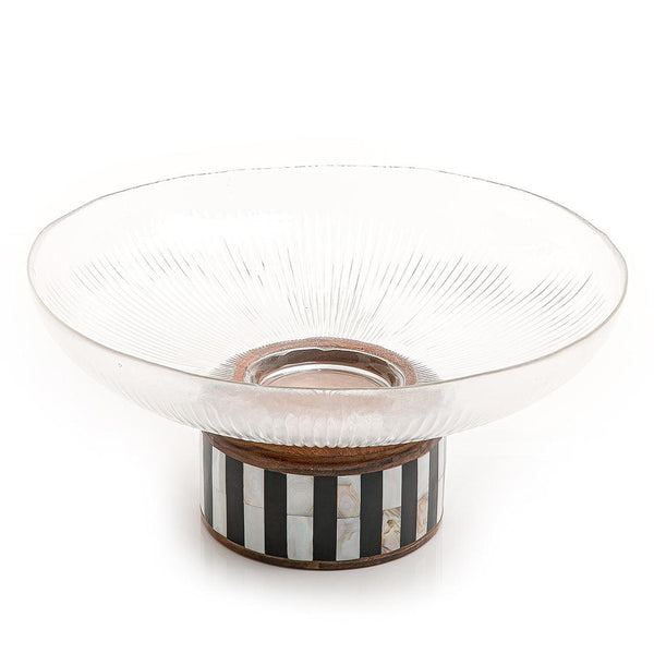 Glass bowl with wooden base - CASCADES