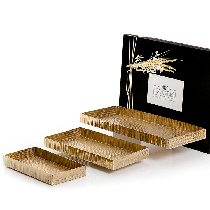 Set of 3 metal trays with gift box - CASCADES