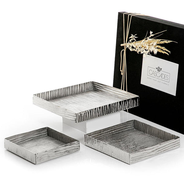 Set of 3 metal trays with gift box - CASCADES