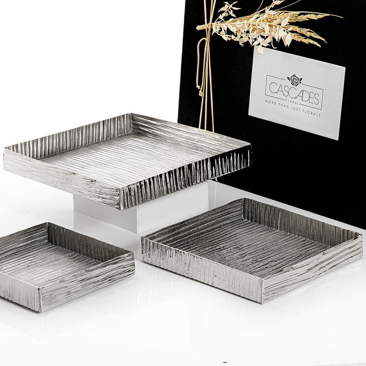 Set of 3 metal trays with gift box - CASCADES