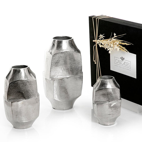 Set of 3 metal vases with gift box - CASCADES