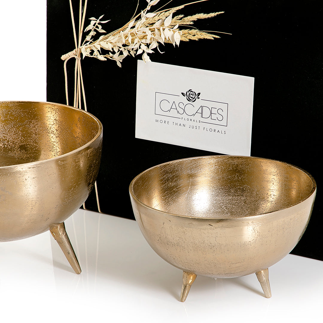 Set of 2 metal bowls with gift box