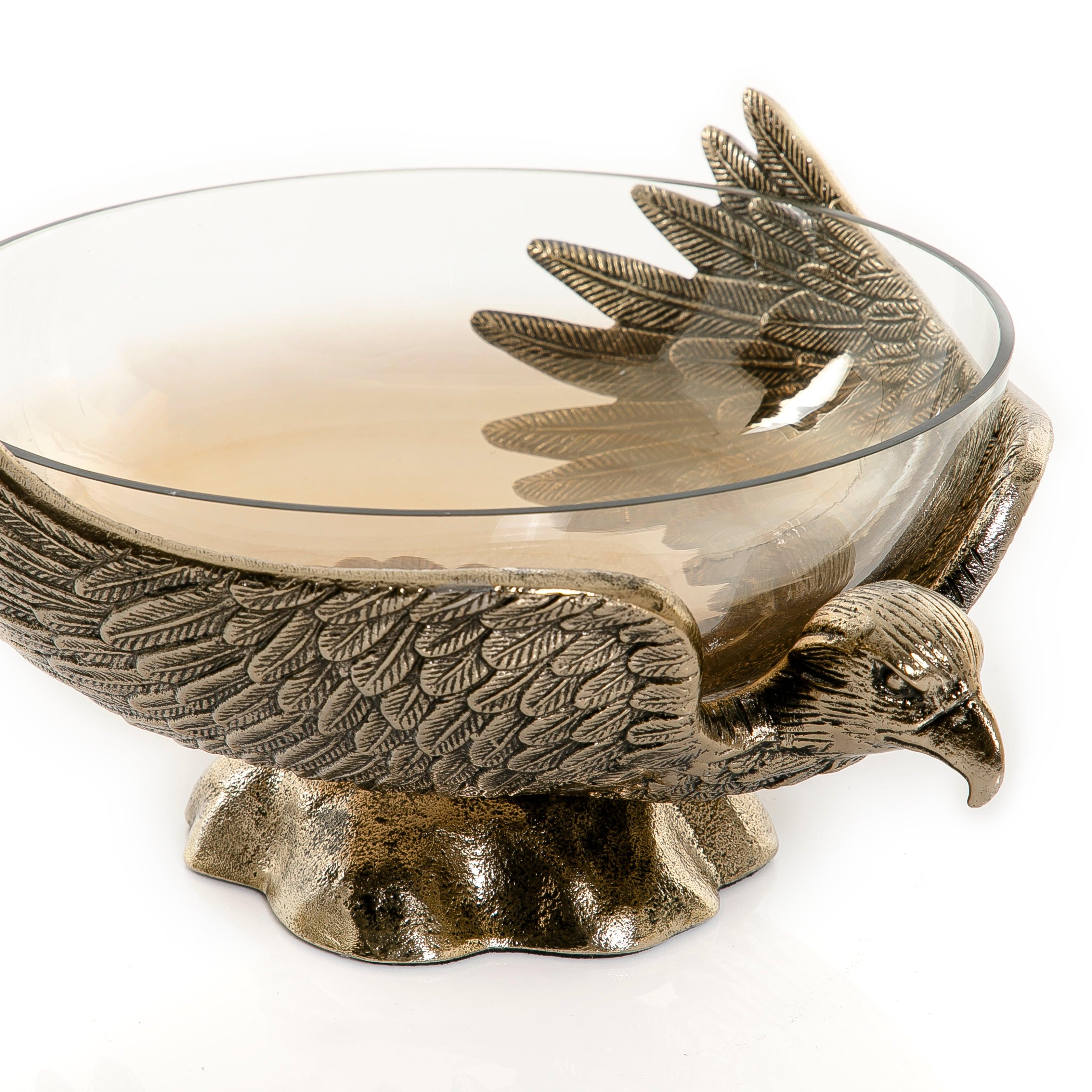 Glass bowl with metal base - CASCADES
