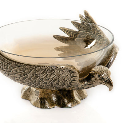 Glass bowl with metal base - CASCADES
