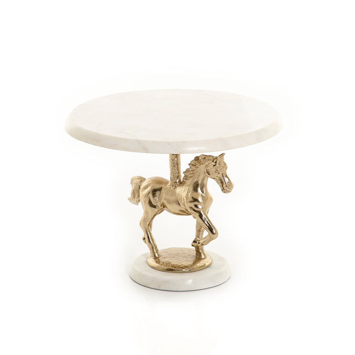 Marble stand with metal base