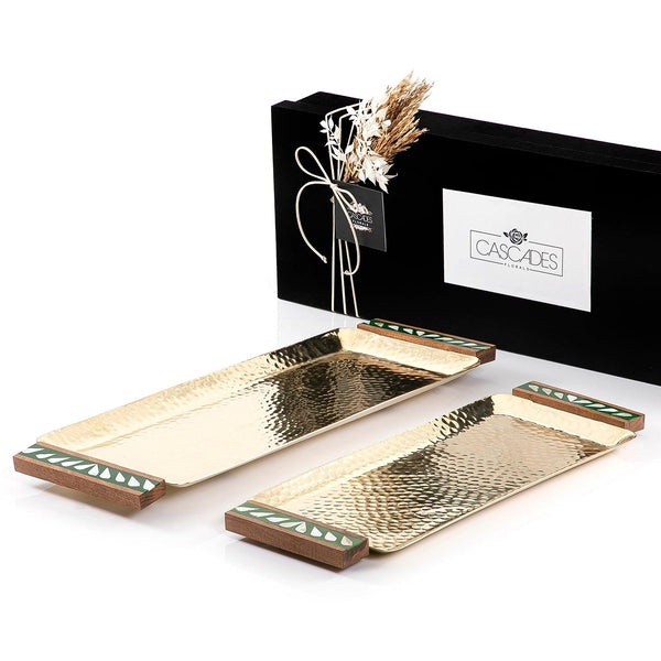 Set of 2 metal trays with gift box - CASCADES