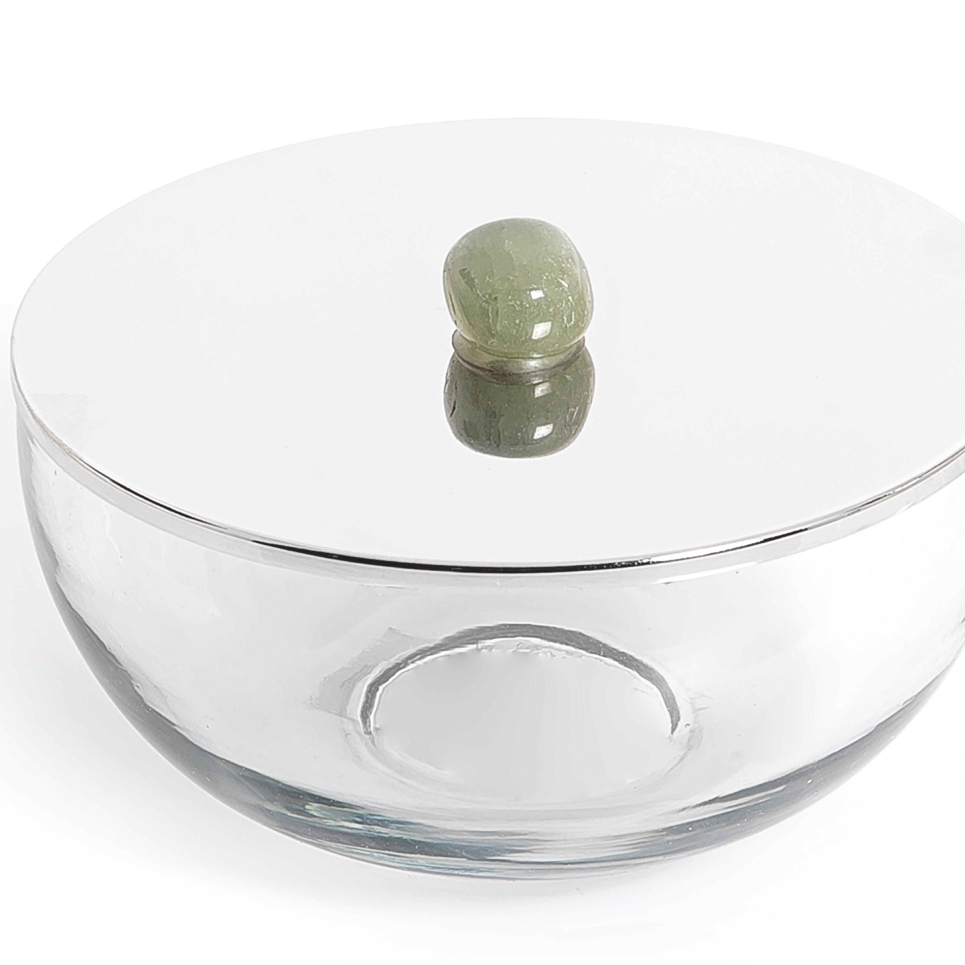 Metal and glass jar with cover - CASCADES