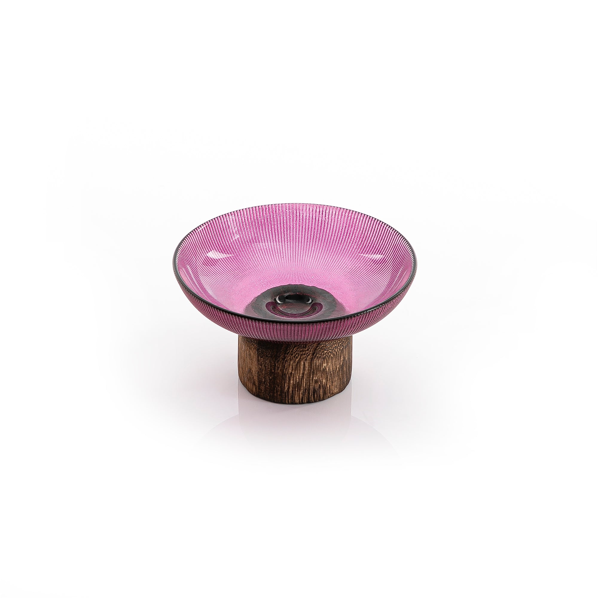 Glass Bowel With Wood Base (5981734404261)