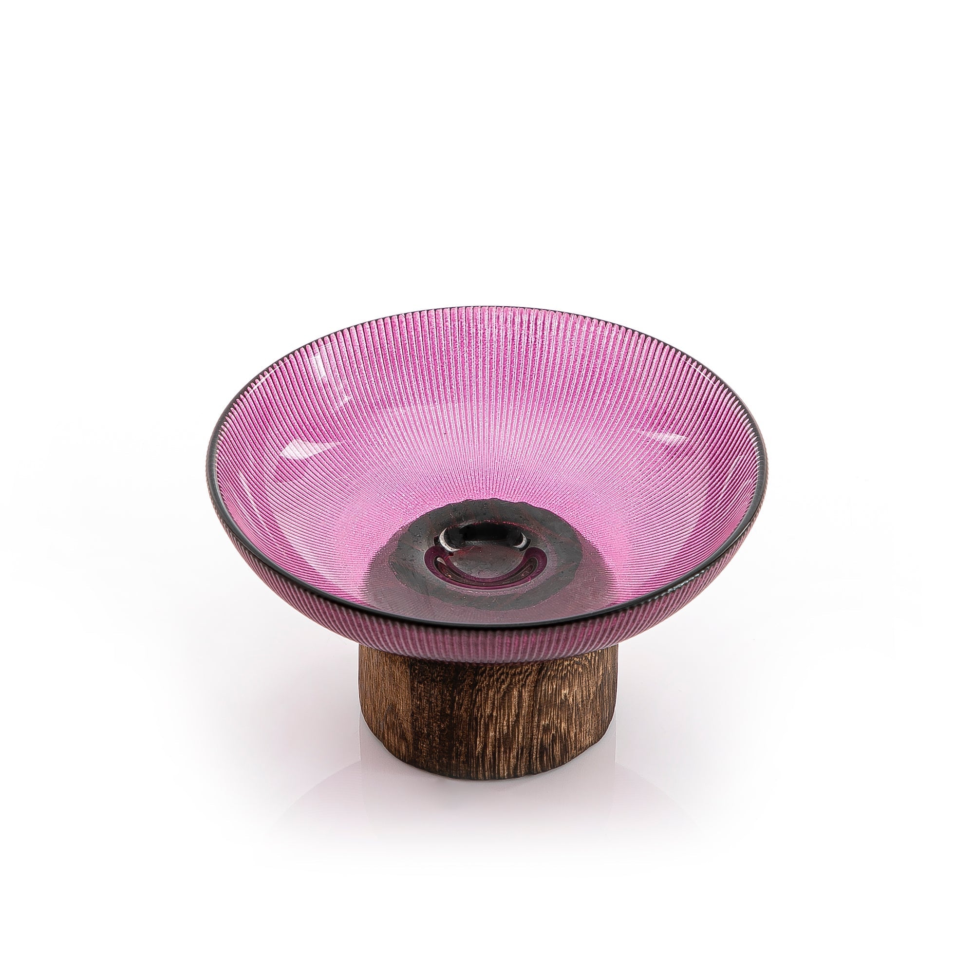 Glass Bowel With Wood Base (5981734404261)