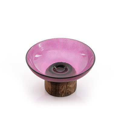 Glass Bowel With Wood Base (5981734404261)
