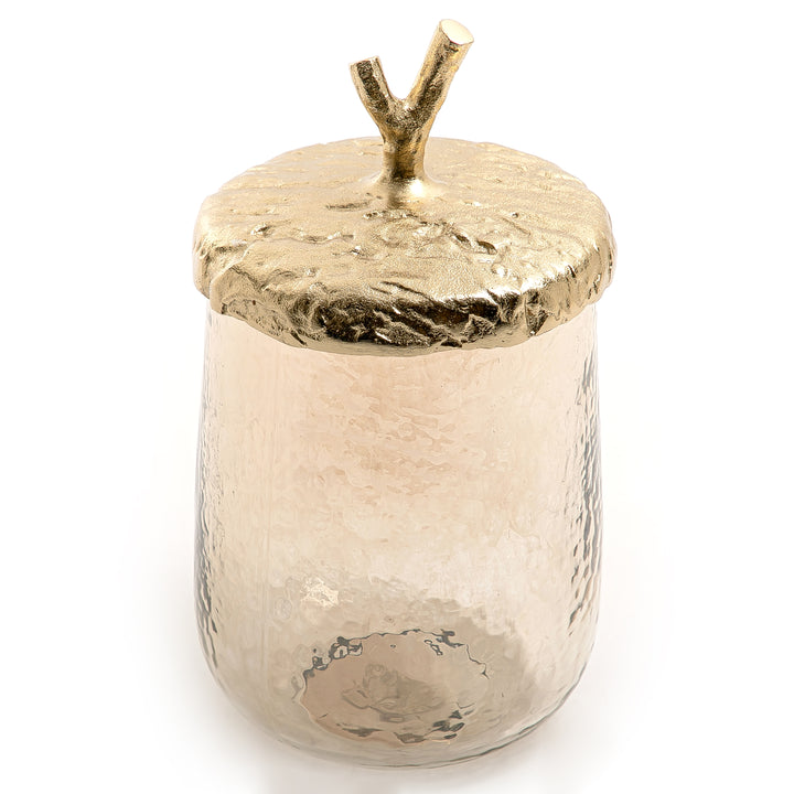 Glass jar with metal cover large size