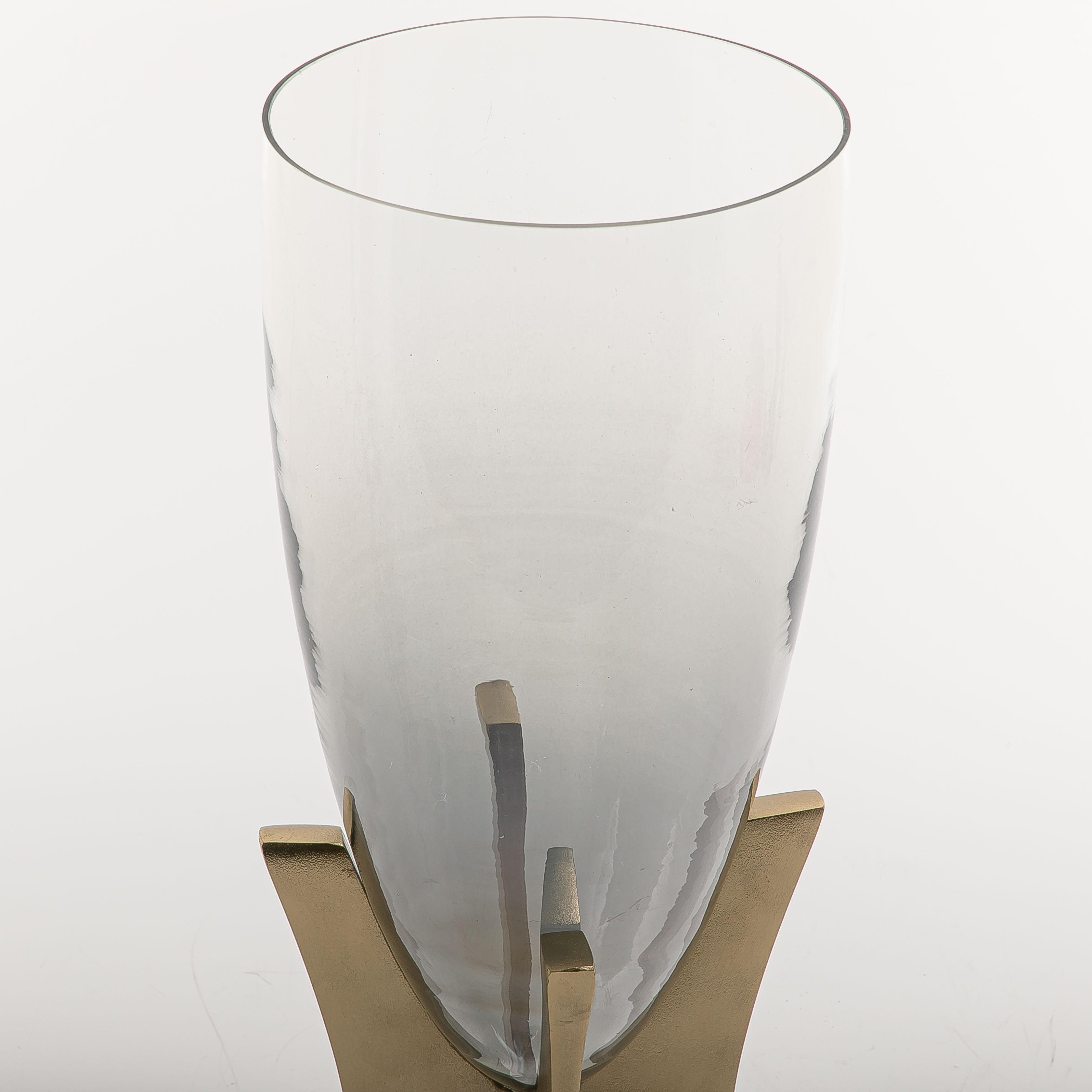 Glass and metal vase large size - CASCADES