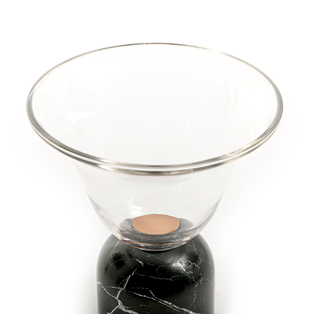 Glass bowl with marble base