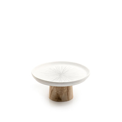 Ceramic stand with wooden base