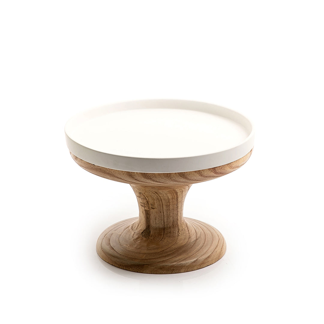 Ceramic stand with wooden base