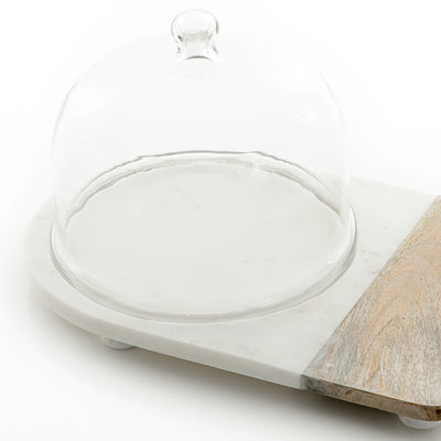 صينيه رخام بغطاء زجاج