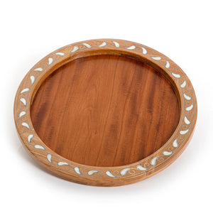 Wooden tray with mother of pearl - CASCADES