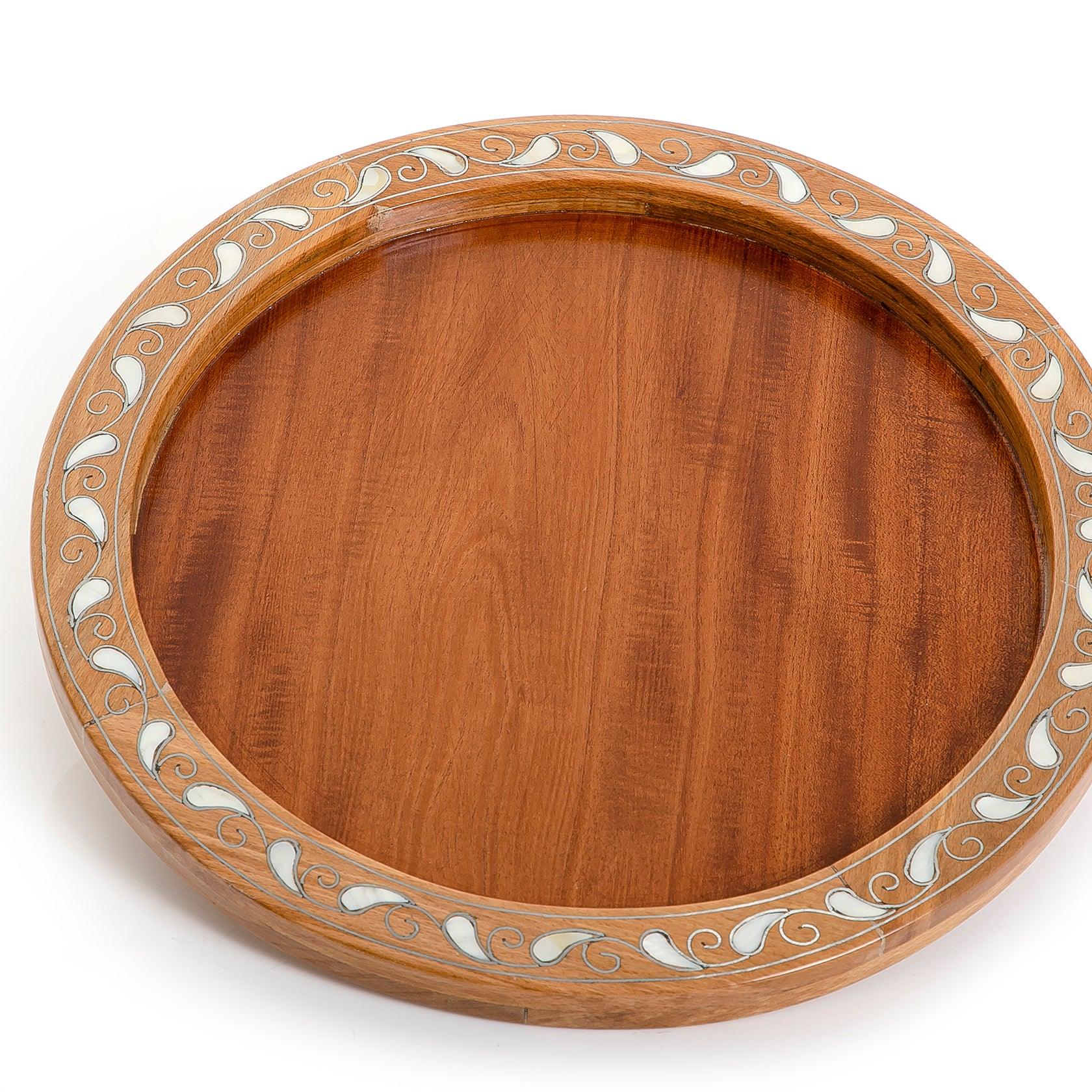 Wooden tray with mother of pearl - CASCADES