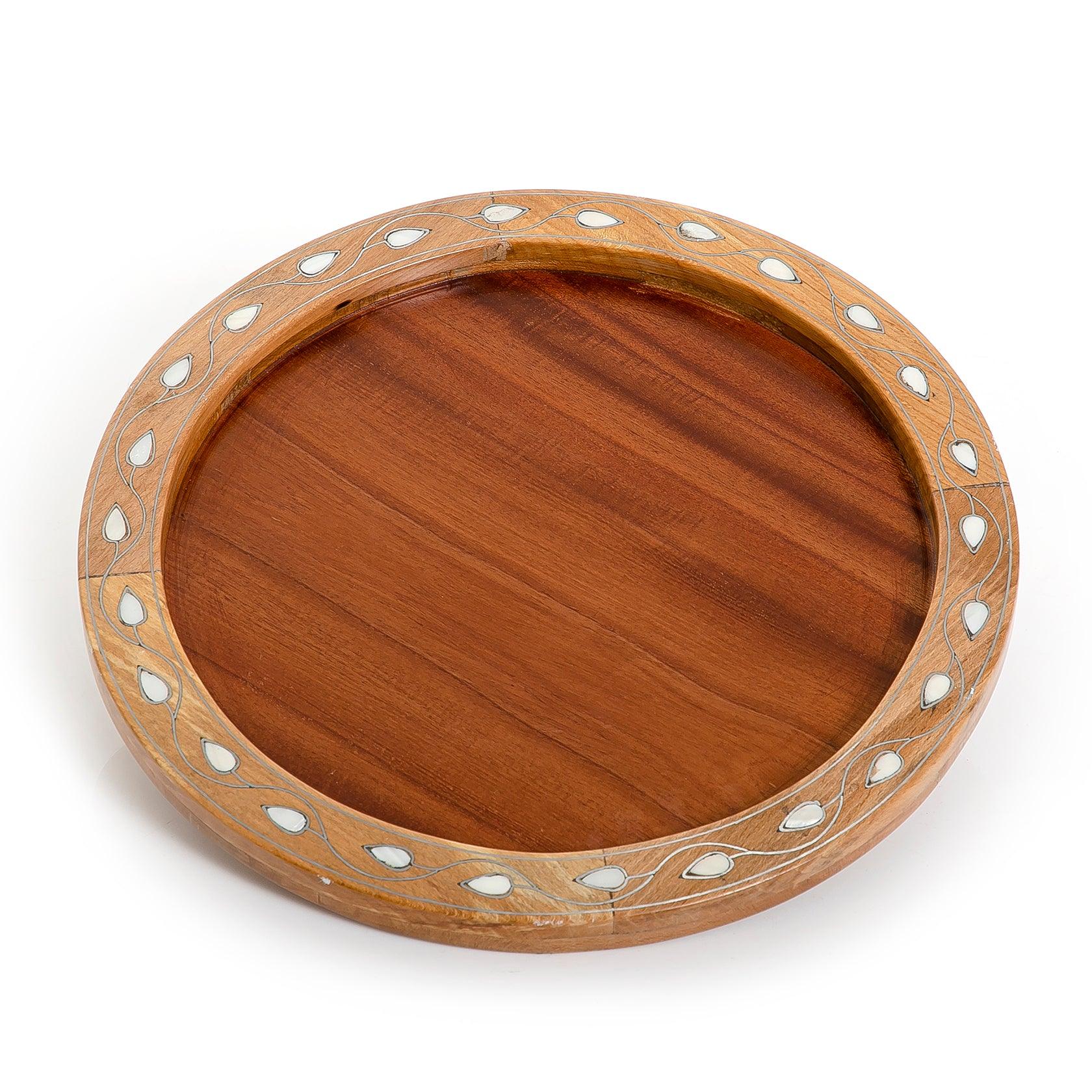 Wooden tray with mother of pearl - CASCADES