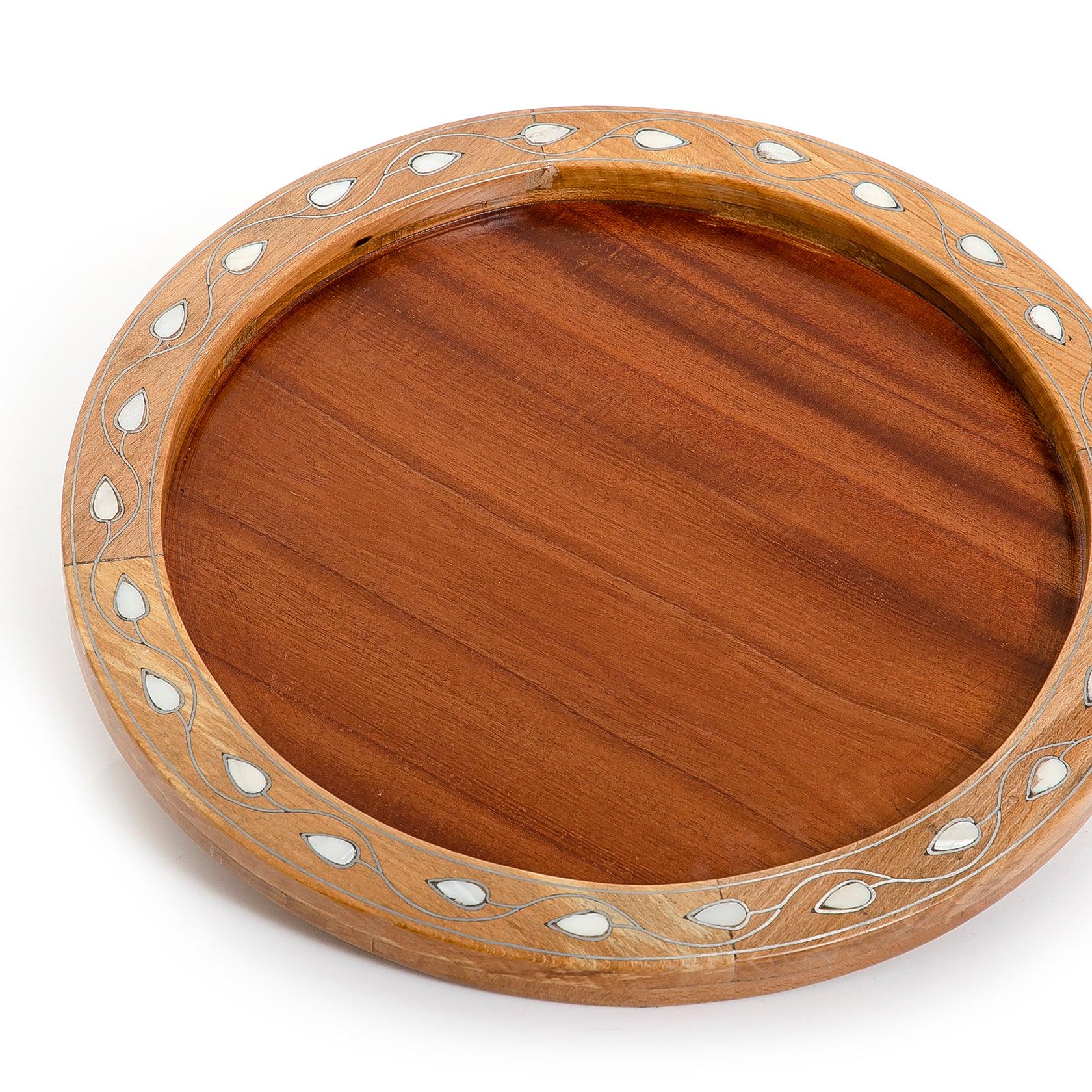 Wooden tray with mother of pearl - CASCADES