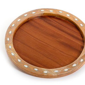 Wooden tray with mother of pearl - CASCADES