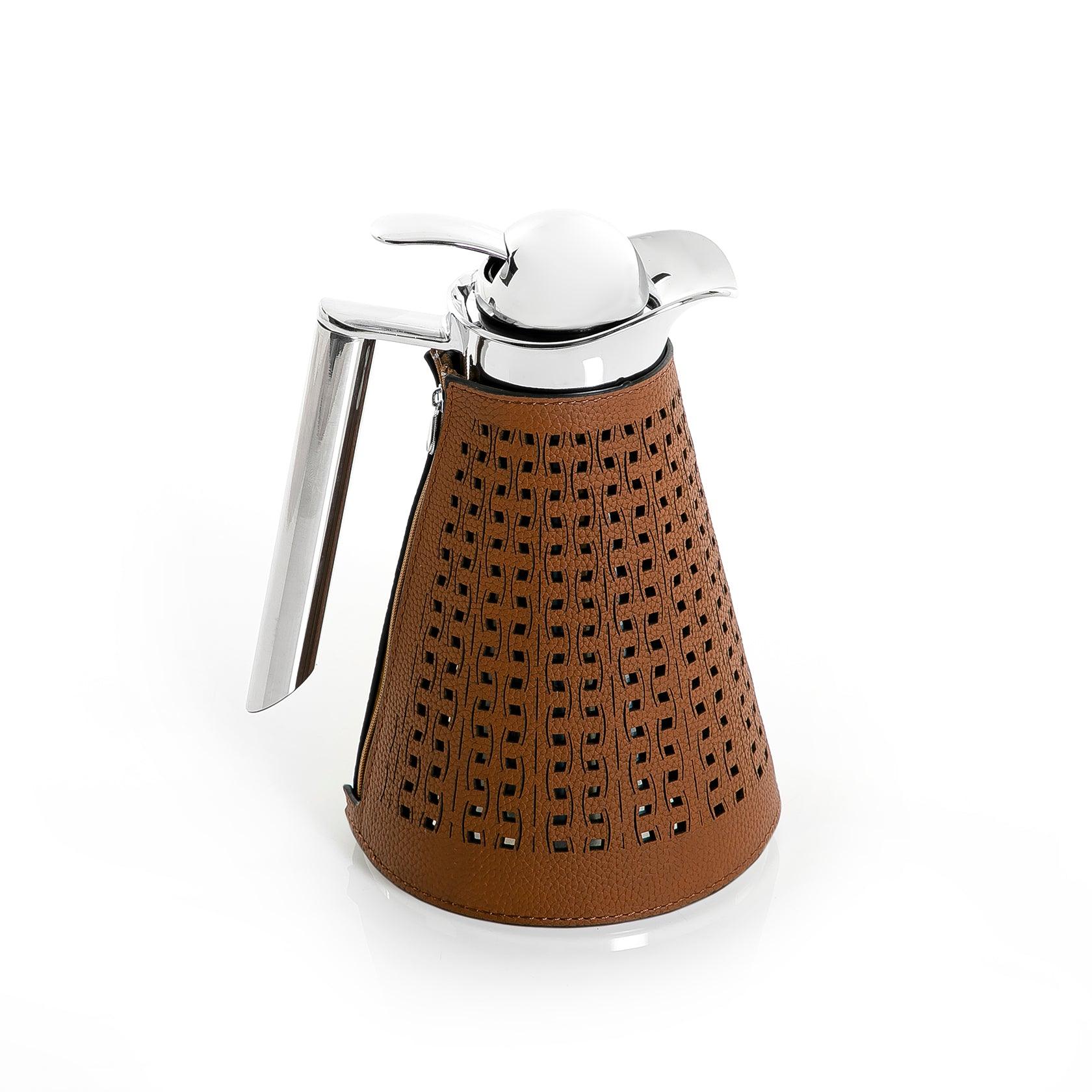Metal thermos with leather cover - CASCADES
