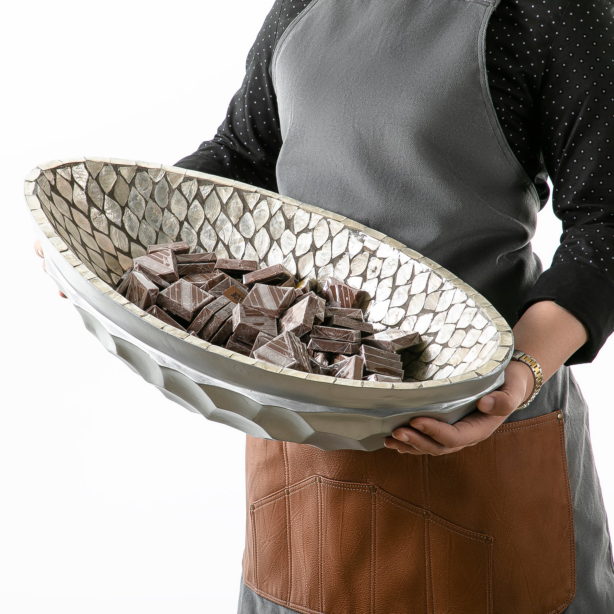 وعاء مصدف كبير الحجم بشكل بيضاوي (5702659178661)