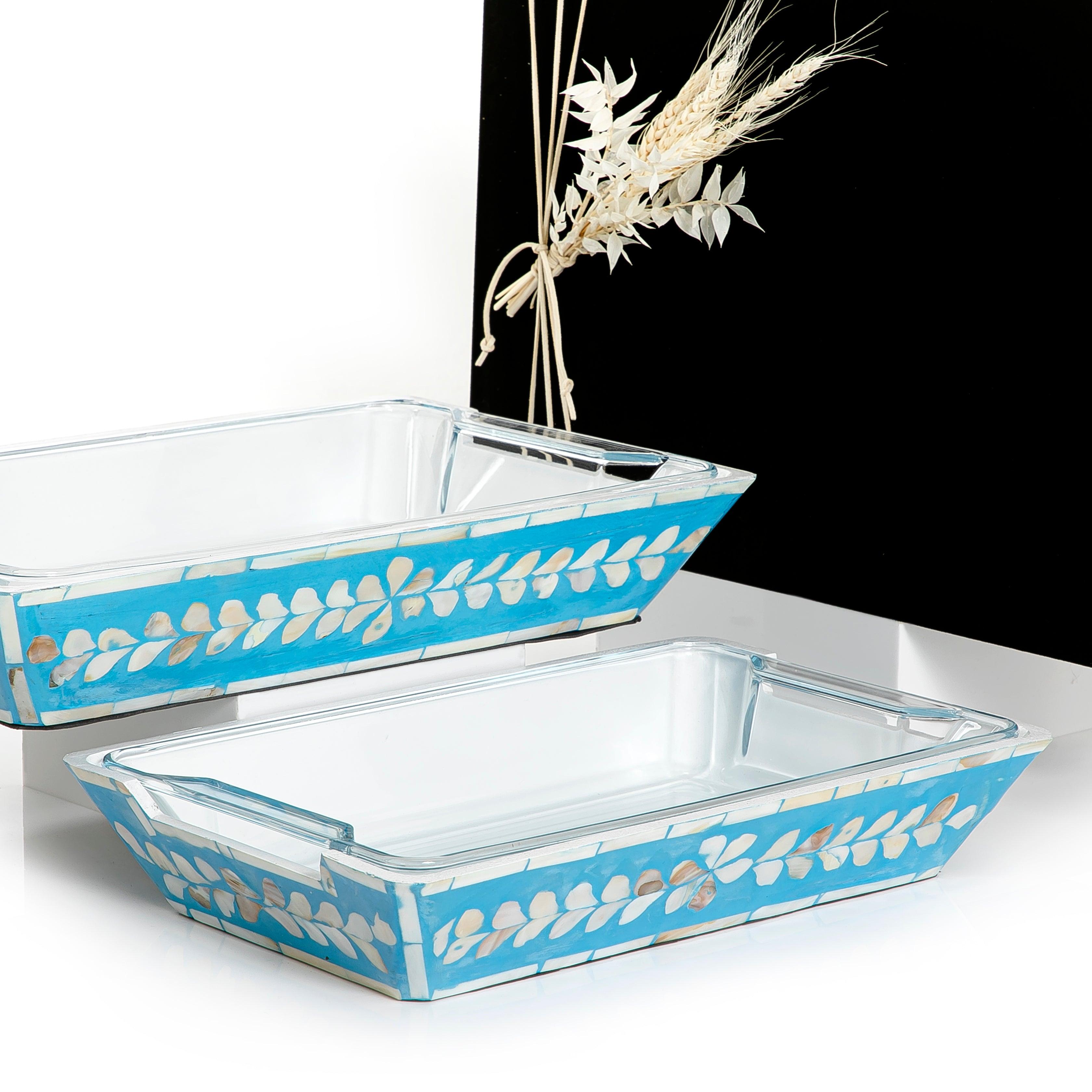 Set of 2 mother of pearl bowls with glass and gift box - CASCADES