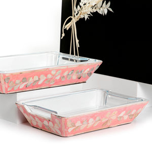 Set of 2 mother of pearl bowls with glass and gift box - CASCADES