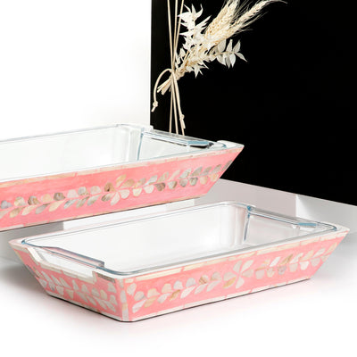 Set of 2 mother of pearl bowls with glass and gift box - CASCADES