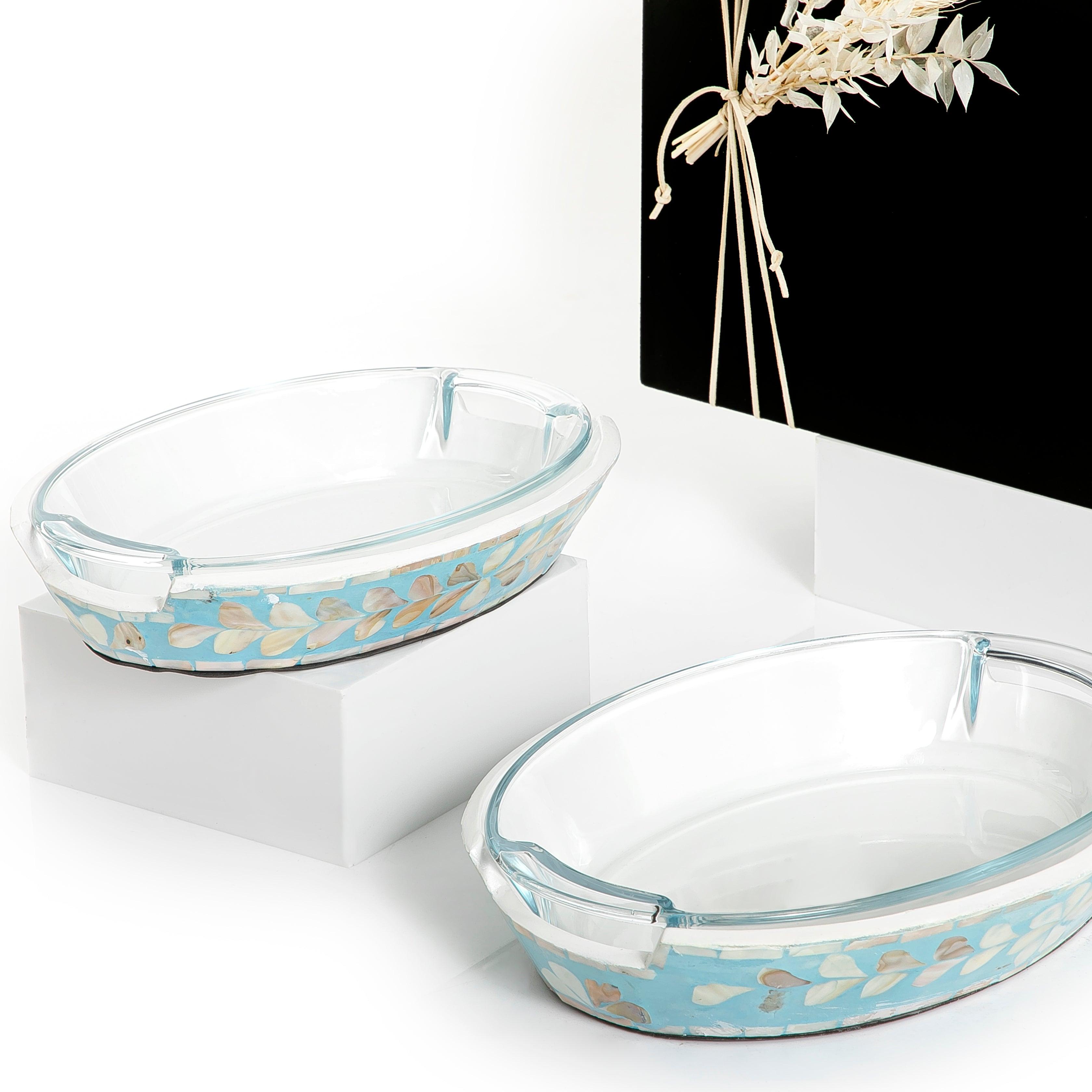 Set of 2 mother of pearl with glass - CASCADES